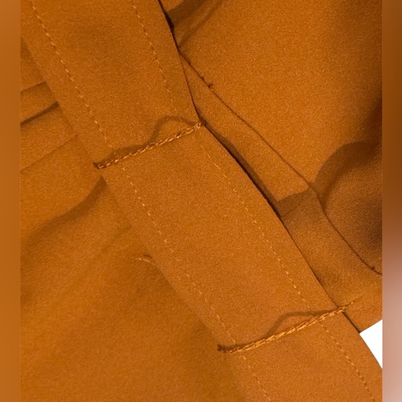 Calvin Klein Wide Crop Leg Jumpsuit V Neck Tie Belt SZ 12 Burnt Orange - Picture 9 of 10